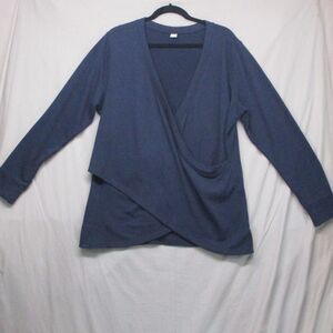 Old Navy Active Dusk Navy Long Sleeve Wrap Front Womens Top Size XL